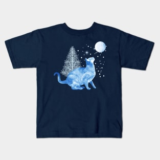 Cat in Winter Solstice Kids T-Shirt